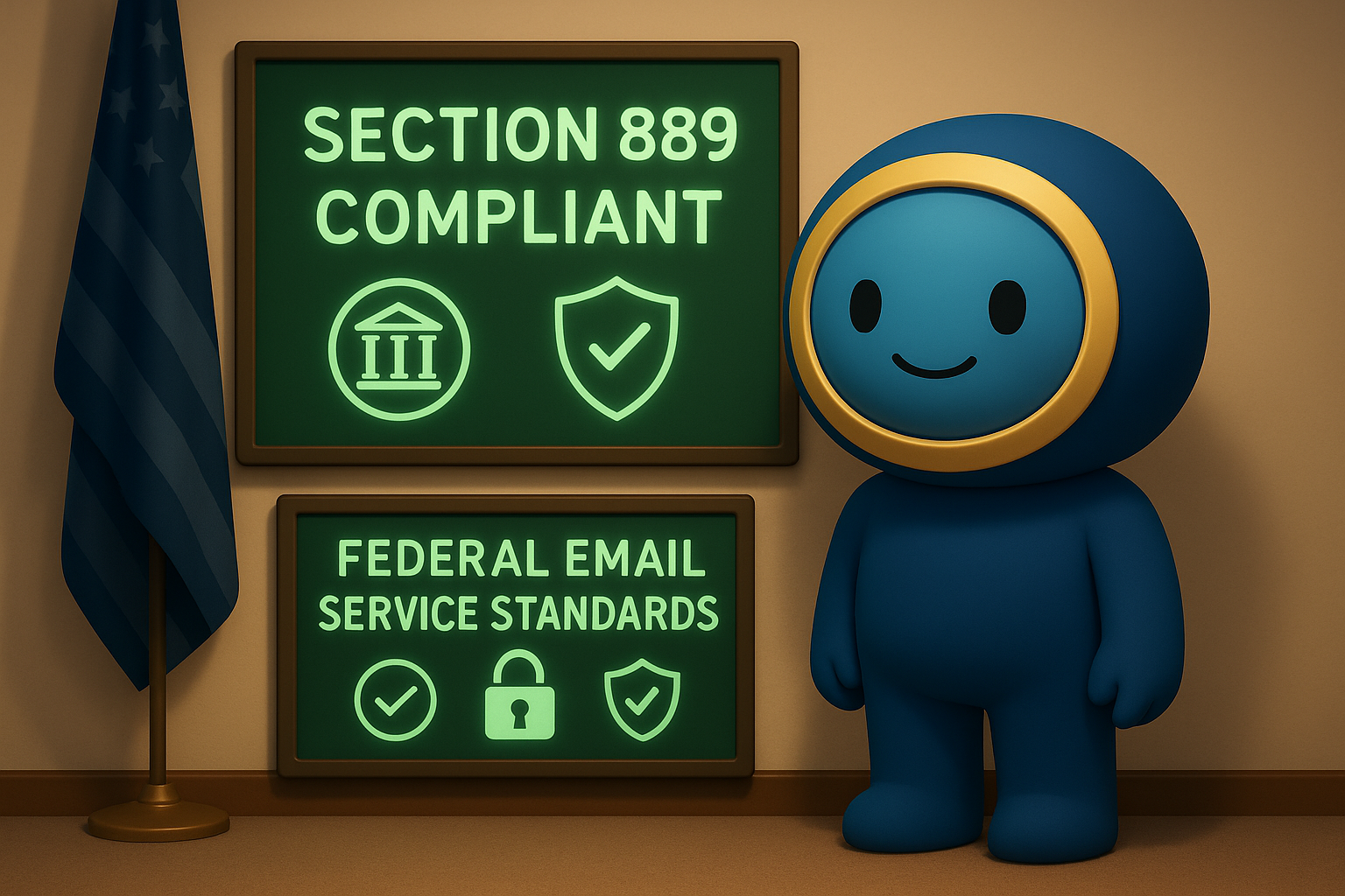 Federal government email service Section 889 compliant